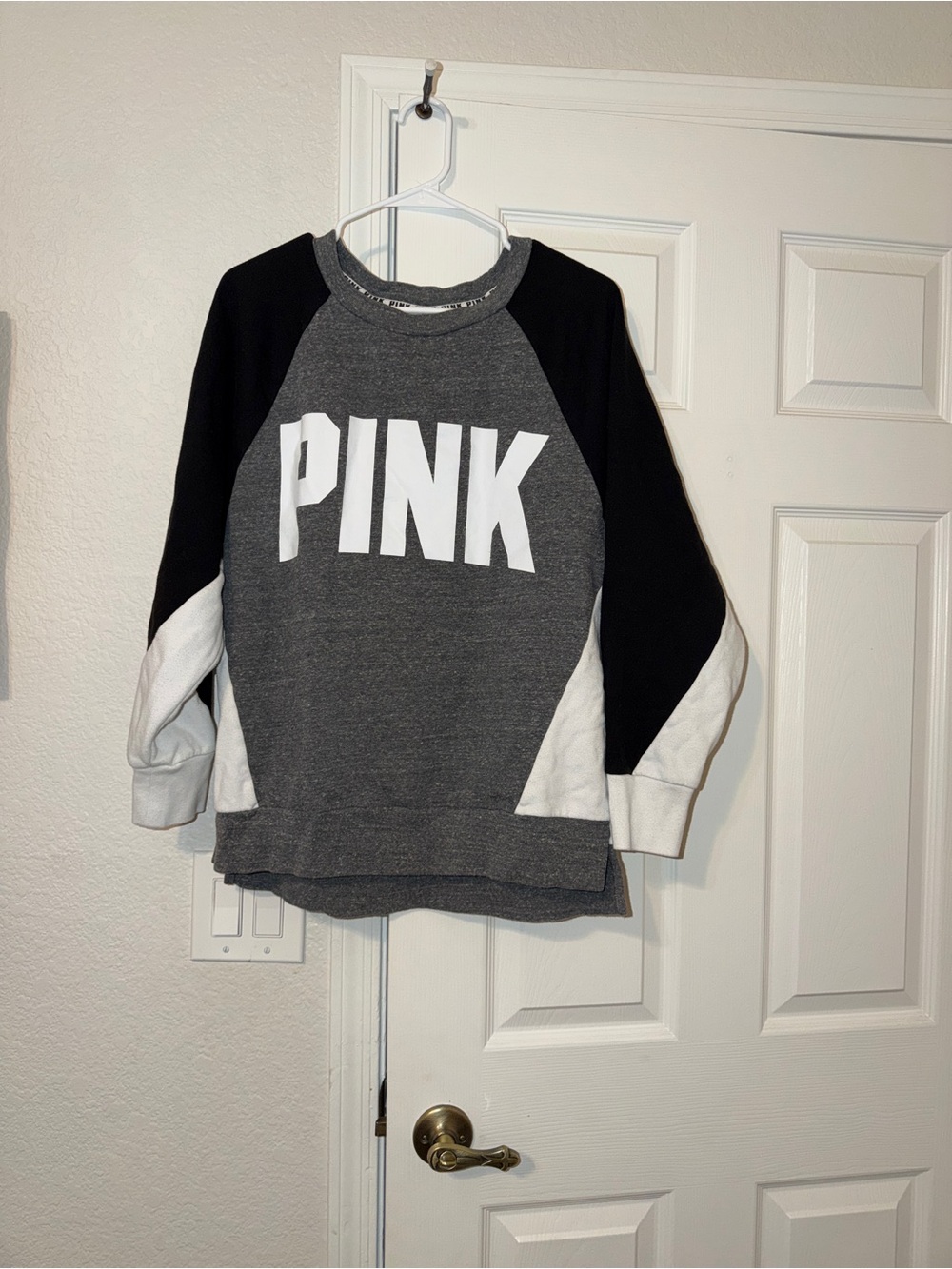 PINK Victoria's Secret Gray & Black Pullover Sweatshirt